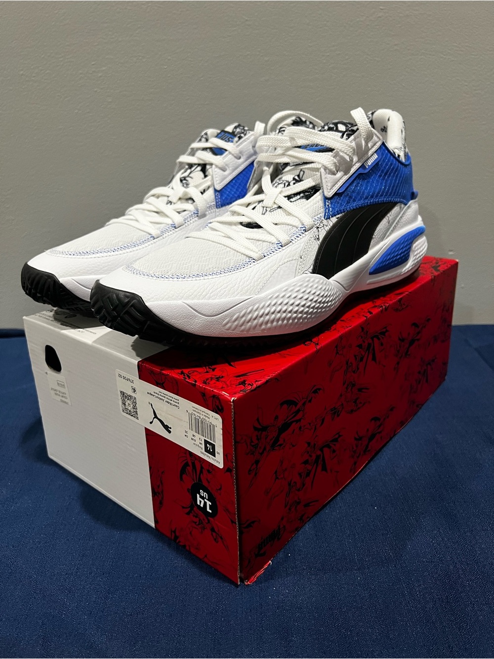 Puma Court Rider Justice League White Blue Sneaker 376930-02 Size 14 Men’s